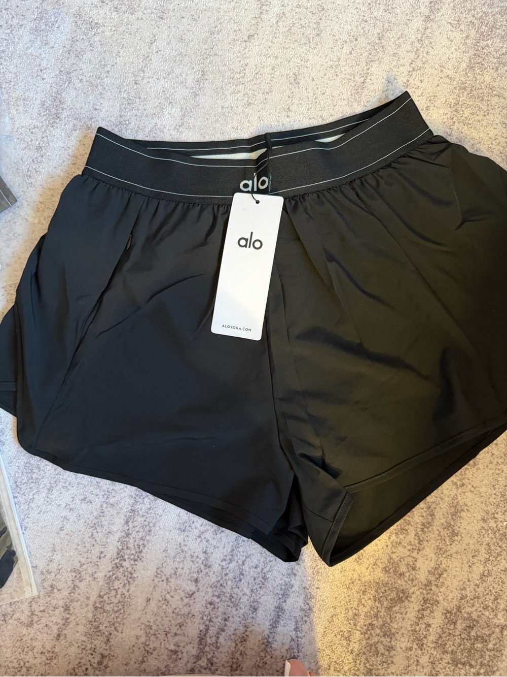 ALO Yoga Black Performance Shorts with Branded Waistband